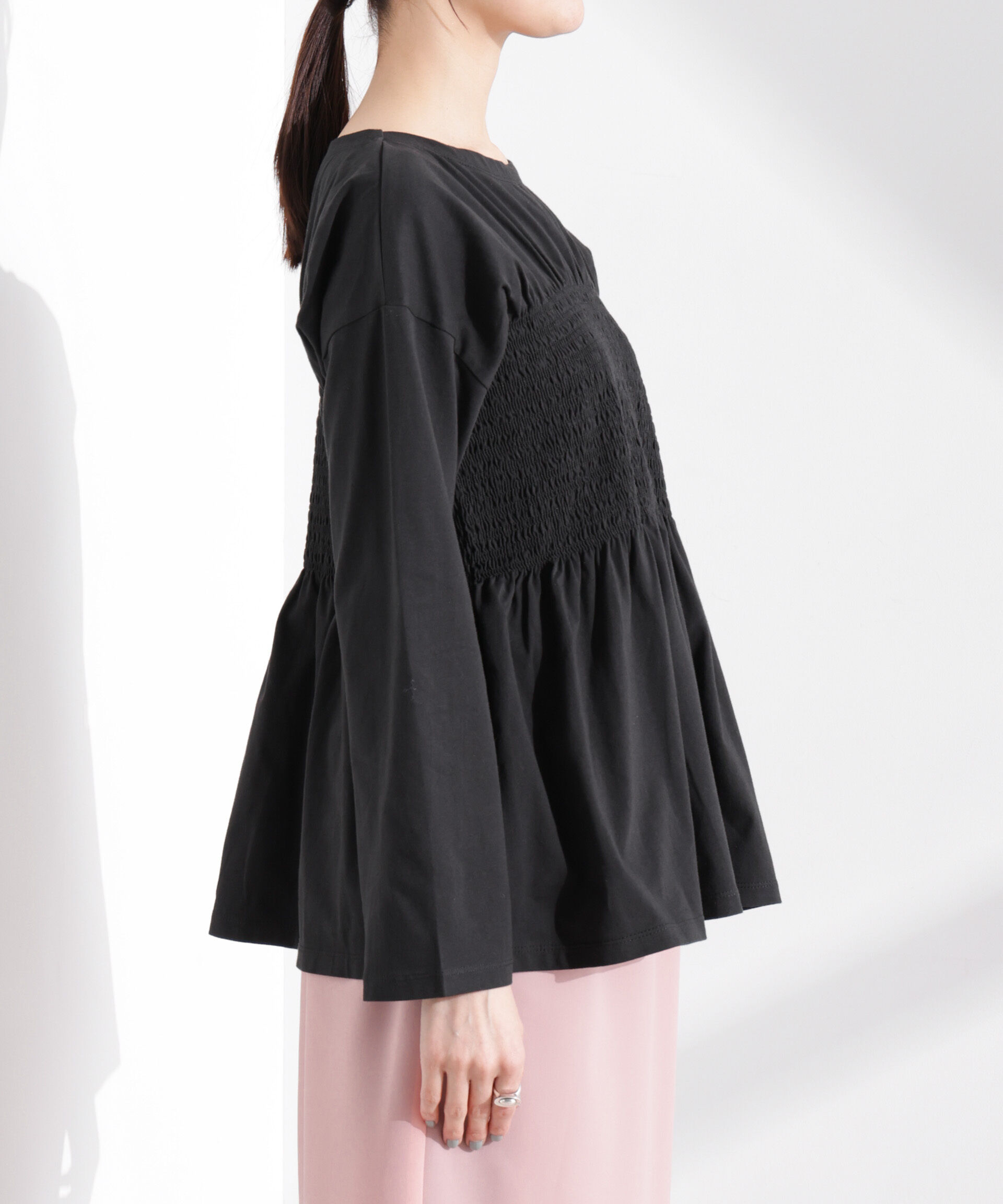 nano･universe「シャーリングデザインカットソー」|Tシャツ・カットソー|