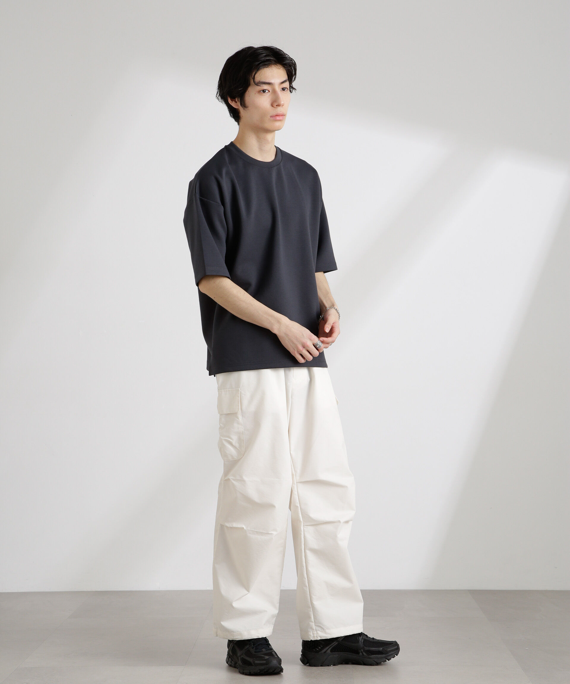 nano･universe「ワイドダンボールTシャツ 半袖」|Tシャツ・カットソー|