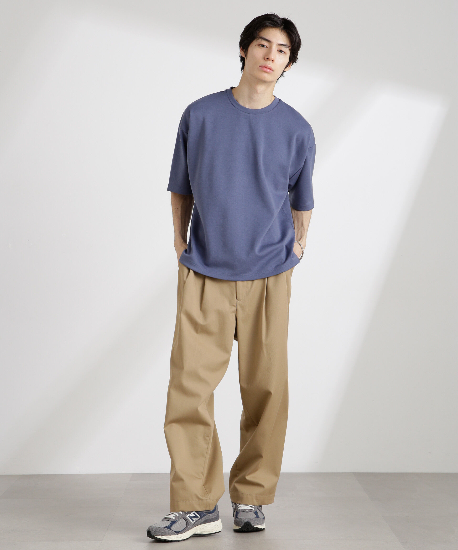 nano･universe「ワイドダンボールTシャツ 半袖」|Tシャツ・カットソー|