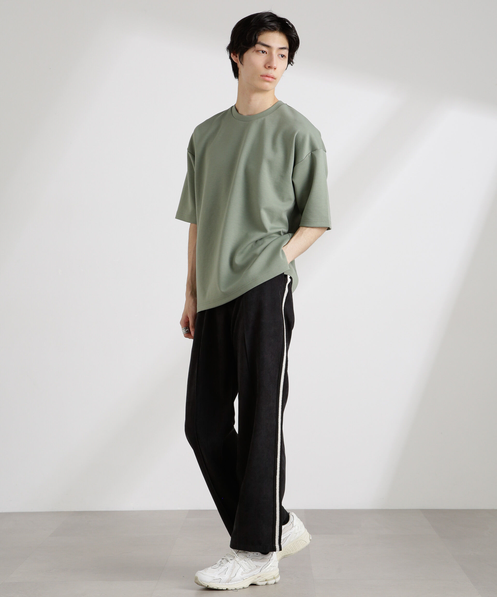 nano･universe「ワイドダンボールTシャツ 半袖」|Tシャツ・カットソー|