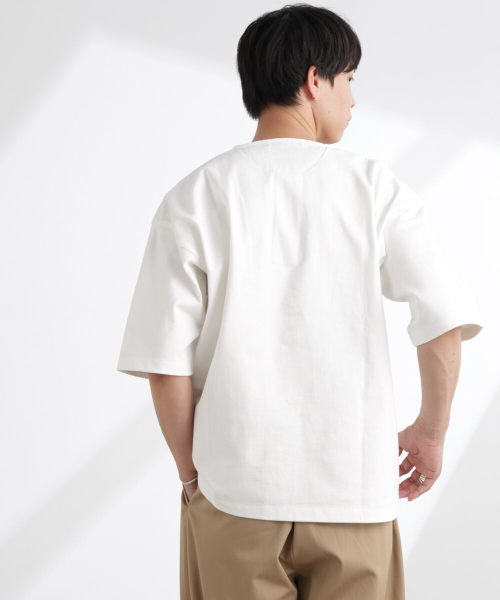 nano･universe「ヘビーオンスワイドヘンリーネックTシャツ 半袖」|Tシャツ・カットソー|