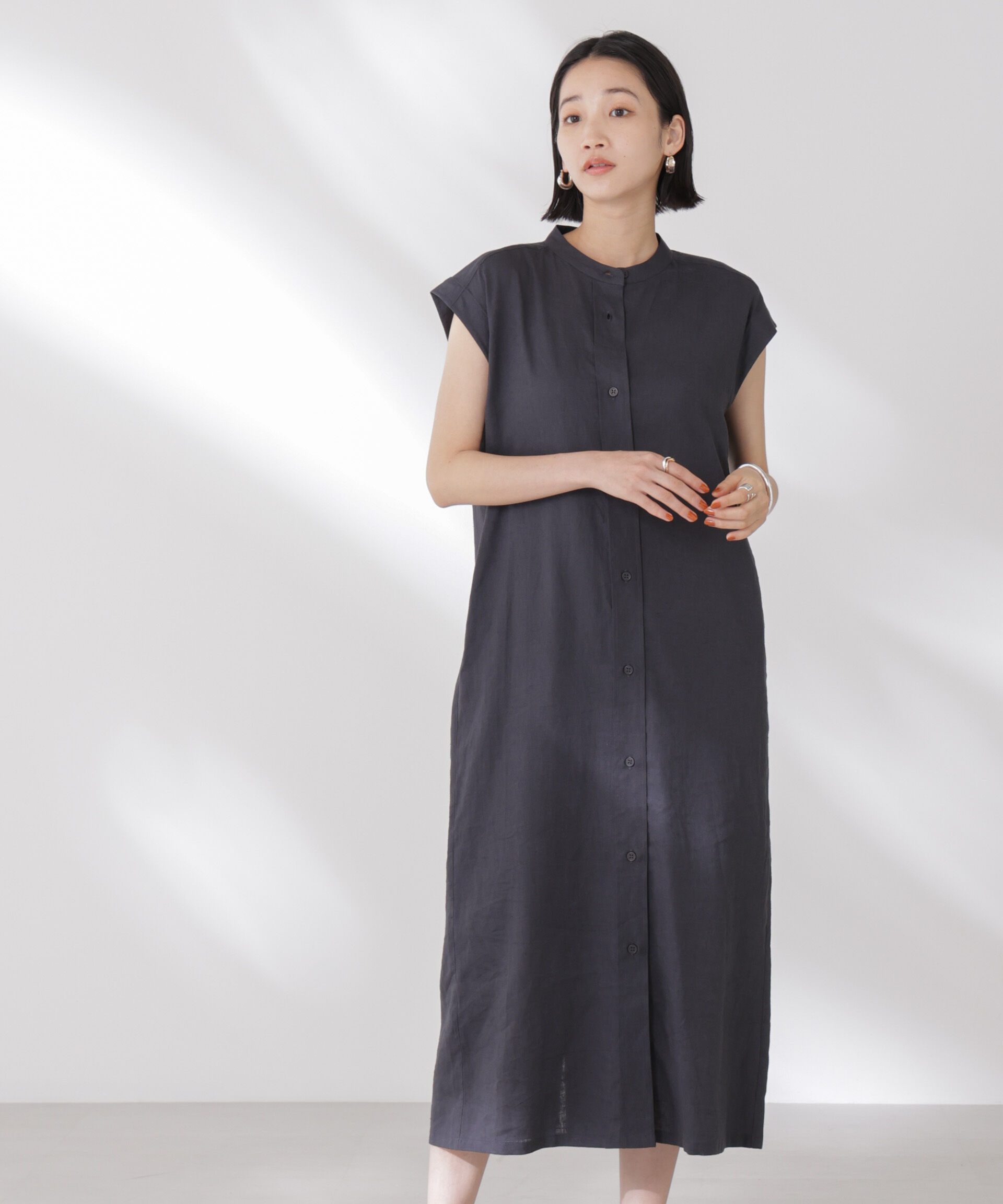 nano･universe「Anti Smell Linen フレンチスリーブワンピース」|ワンピース|