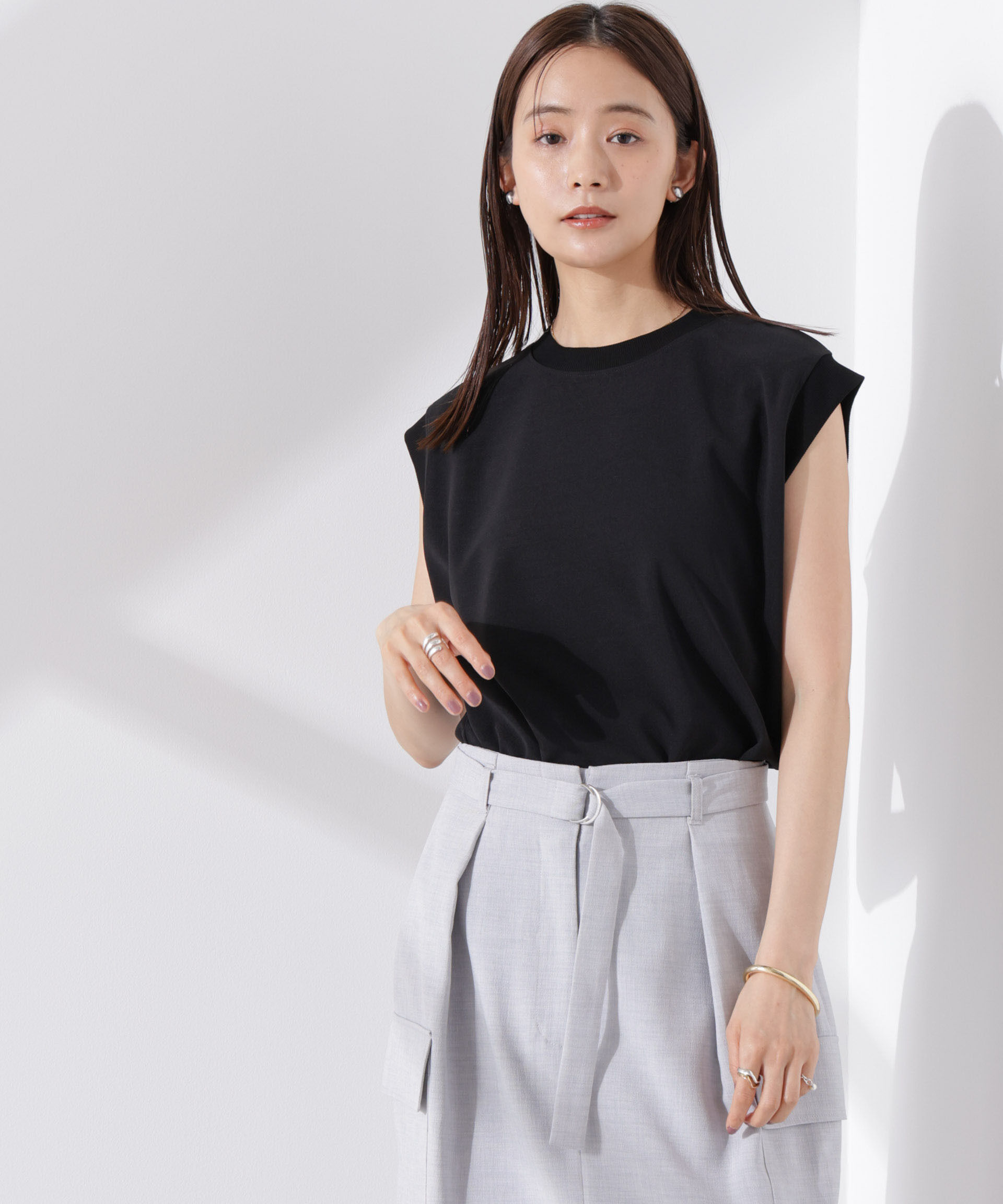 nano･universe「カットジョーゼットノースリーブTシャツ」|Tシャツ・カットソー|