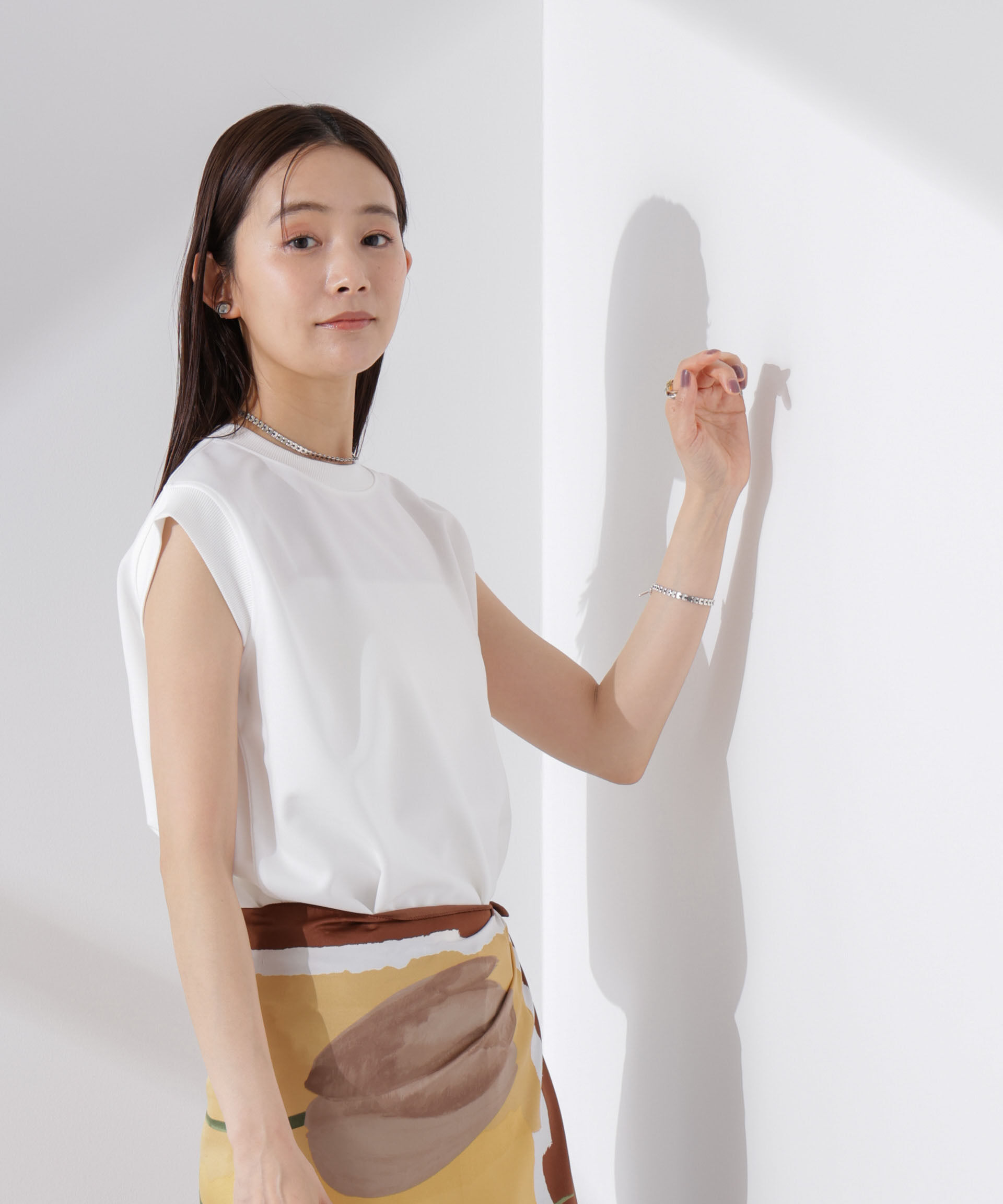 nano･universe「カットジョーゼットノースリーブTシャツ」|Tシャツ・カットソー|