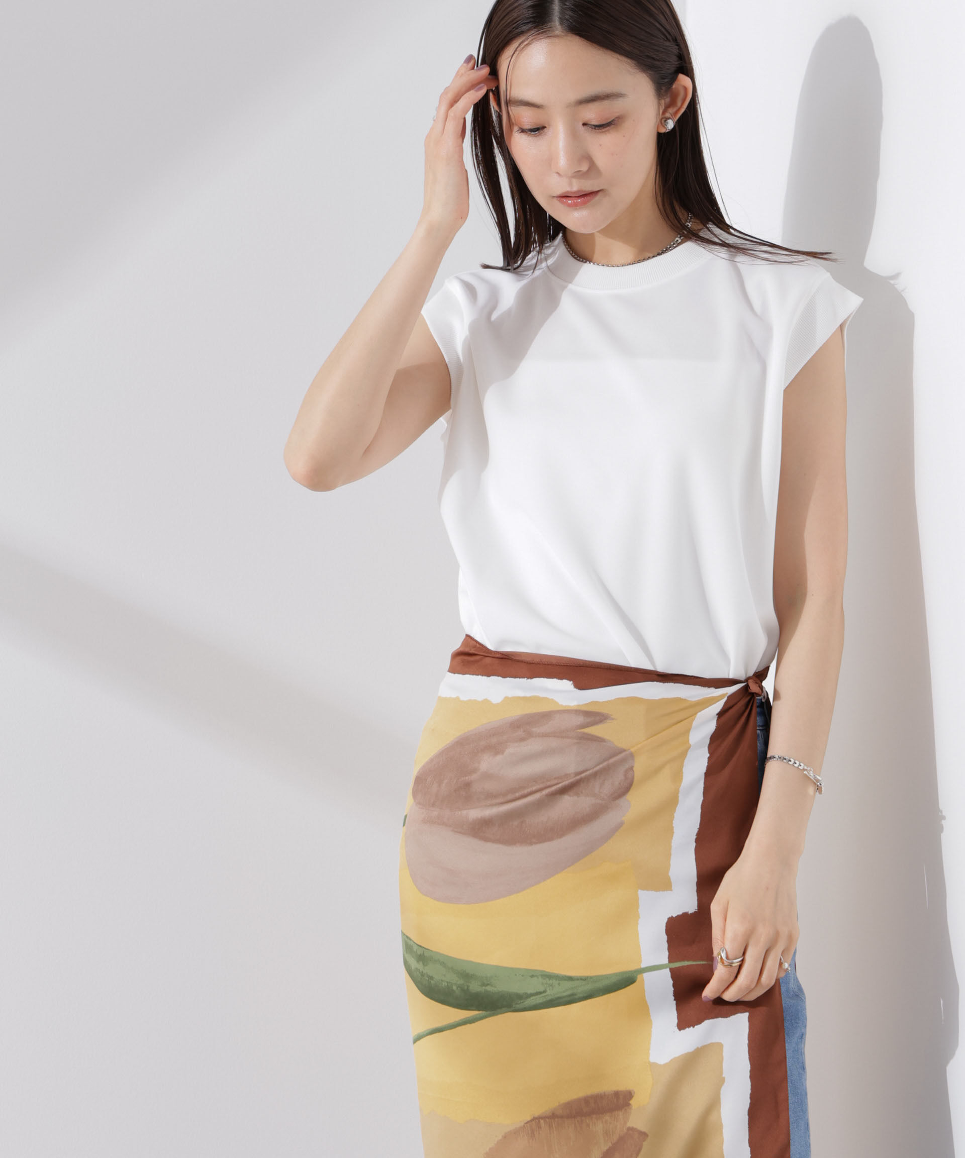 nano･universe「カットジョーゼットノースリーブTシャツ」|Tシャツ・カットソー|