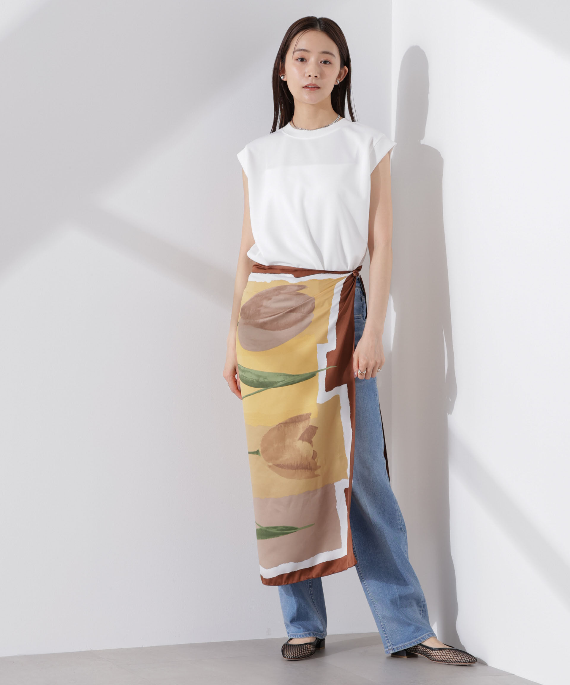 nano･universe「カットジョーゼットノースリーブTシャツ」|Tシャツ・カットソー|