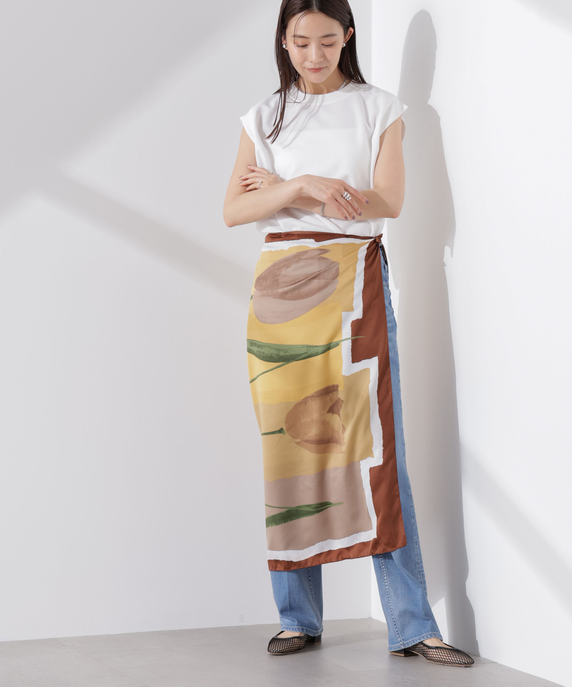 nano･universe「カットジョーゼットノースリーブTシャツ」|Tシャツ・カットソー|