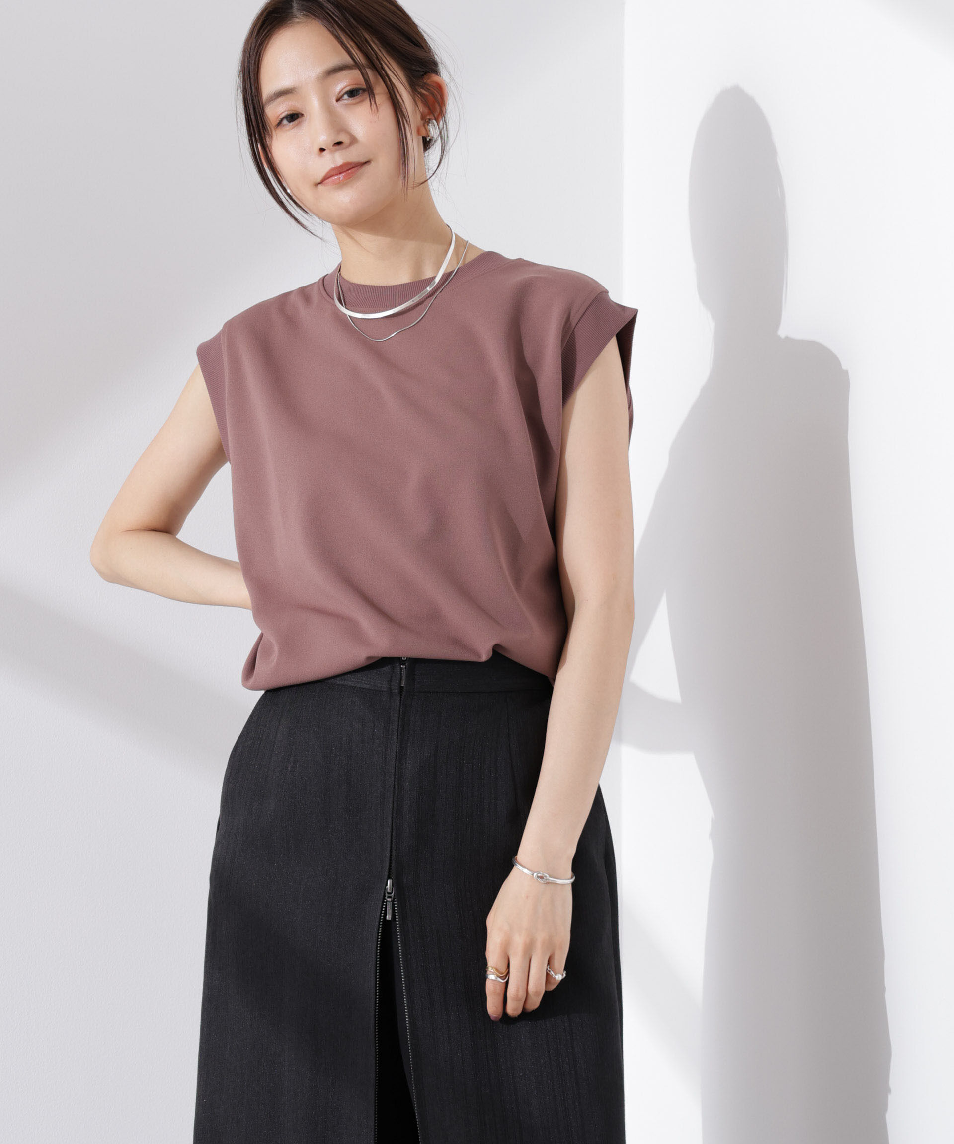 nano･universe「カットジョーゼットノースリーブTシャツ」|Tシャツ・カットソー|