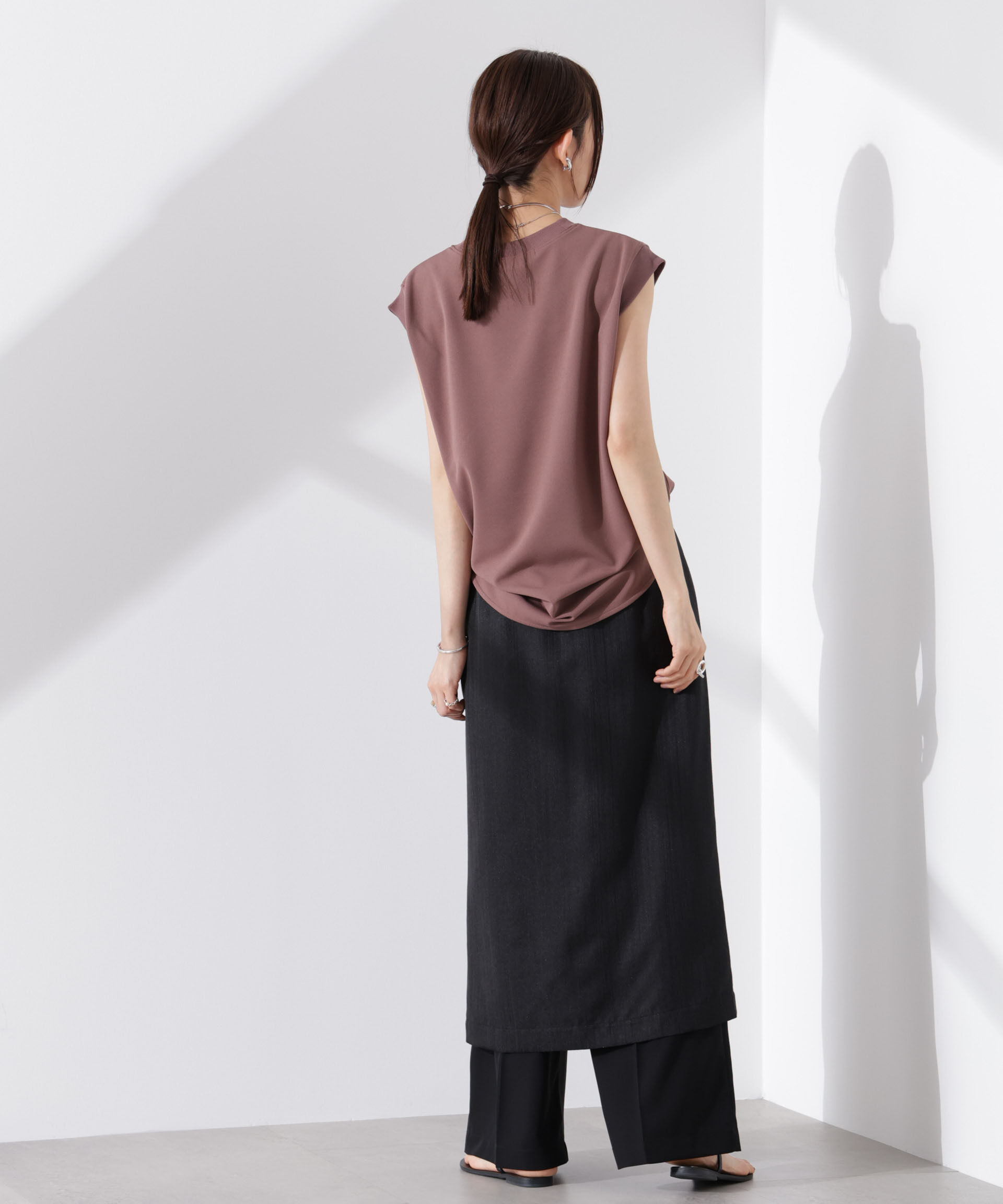 nano･universe「カットジョーゼットノースリーブTシャツ」|Tシャツ・カットソー|