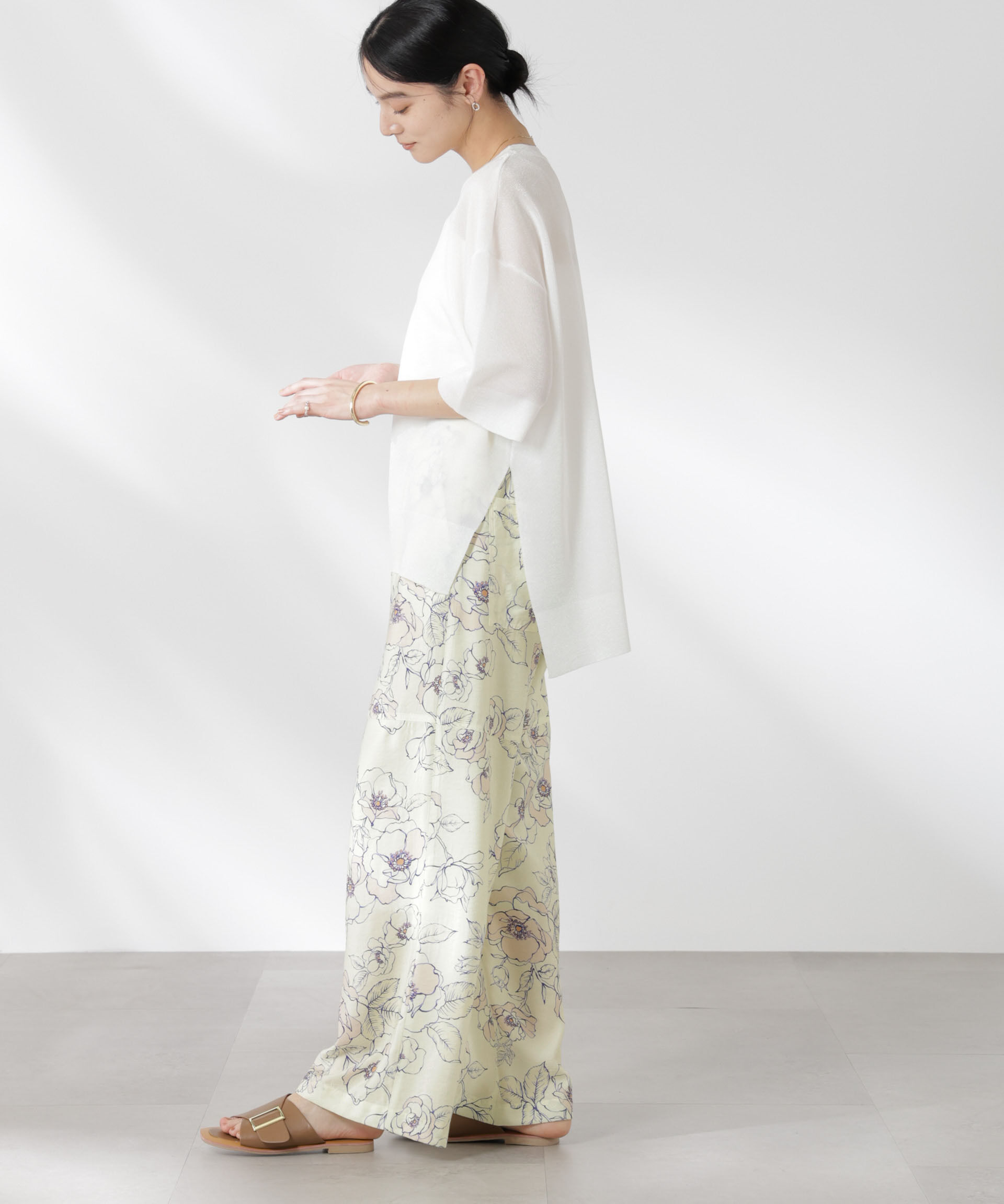 nano･universe「リラックスワイドパンツ」|チノ|