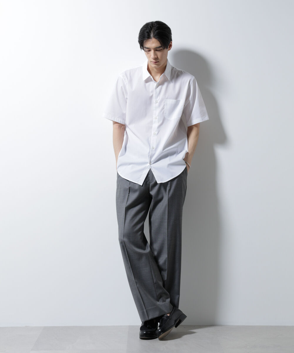 nano･universe「｢ICE FLOW LINEN｣レギュラーカラーシャツ 半袖」|シャツ・ブラウス|