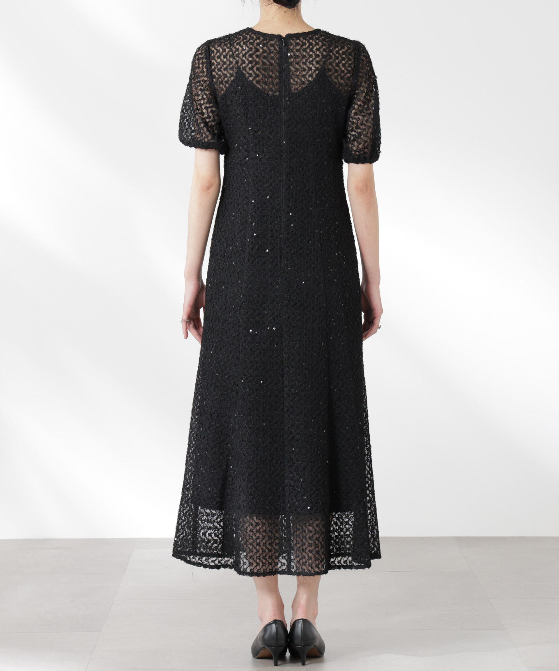 nano･universe「kaene/スパンコールレースドレス」|ワンピース|