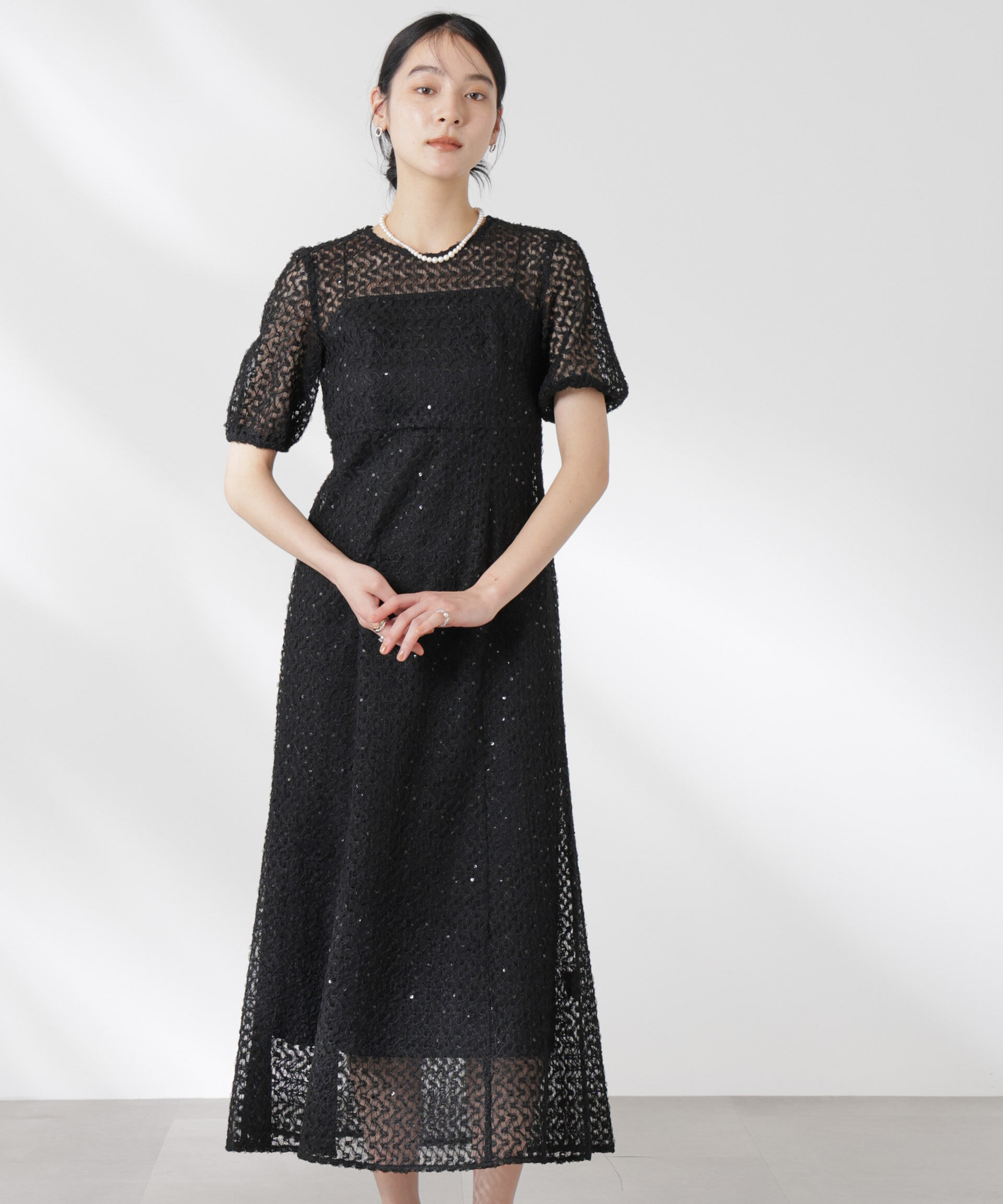 nano･universe「kaene/スパンコールレースドレス」|ワンピース|