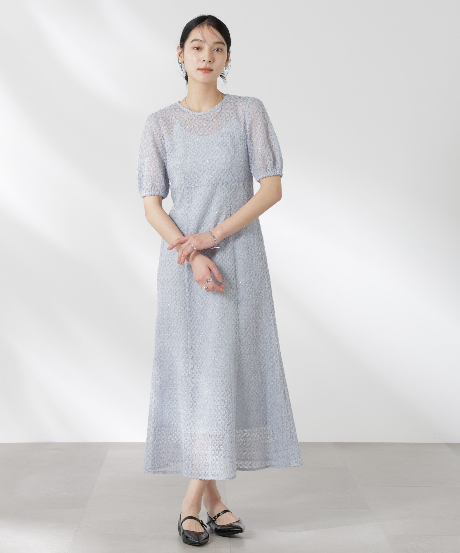 nano･universe「kaene/スパンコールレースドレス」|ワンピース|