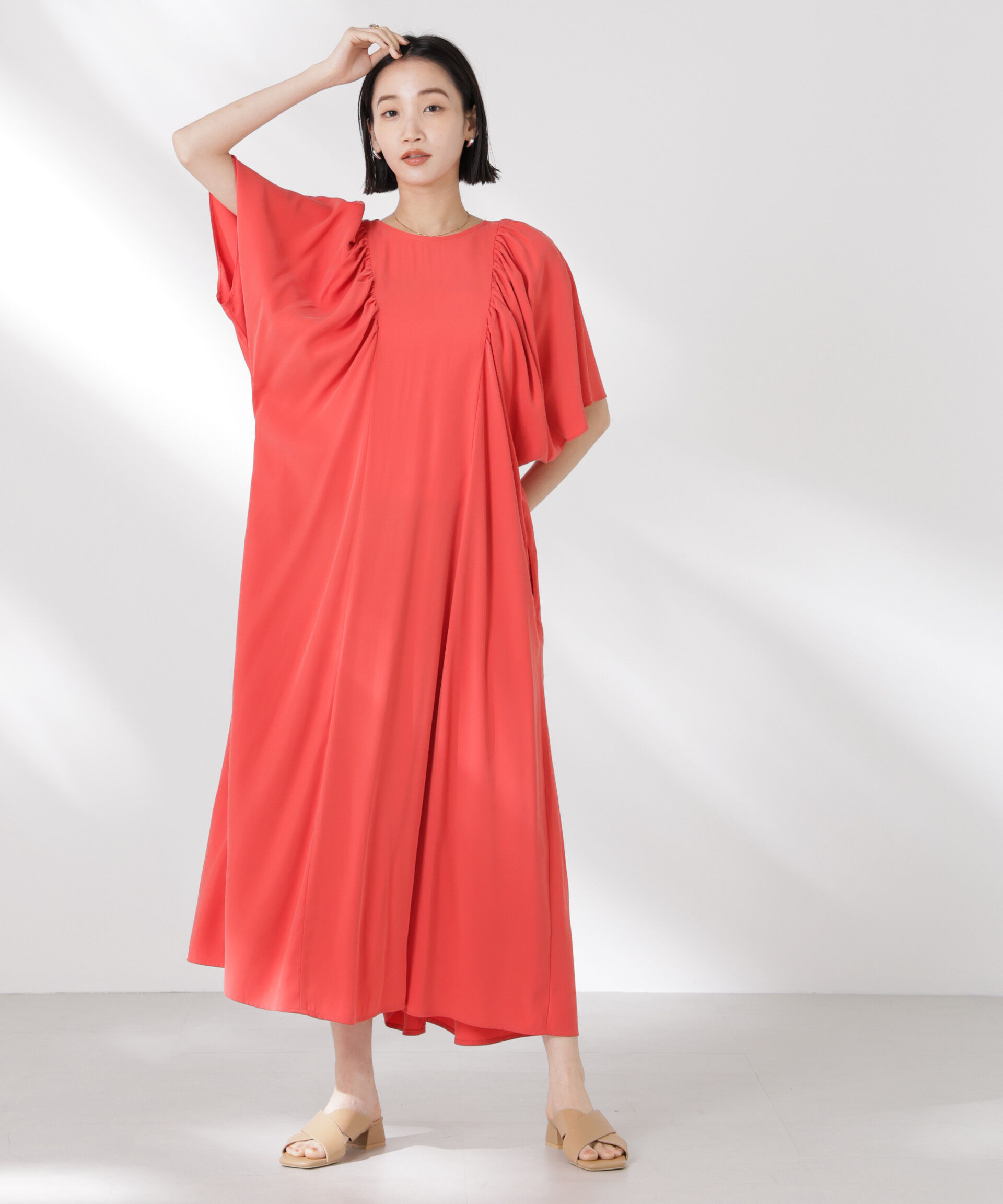 nano･universe「前後2wayボリュームギャザーワンピース」|ワンピース|