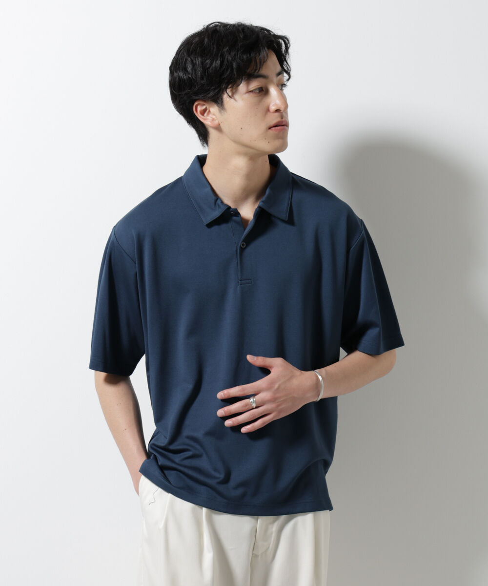 nano･universe「ポンチポロシャツ半袖」|Tシャツ・カットソー|ネイビー