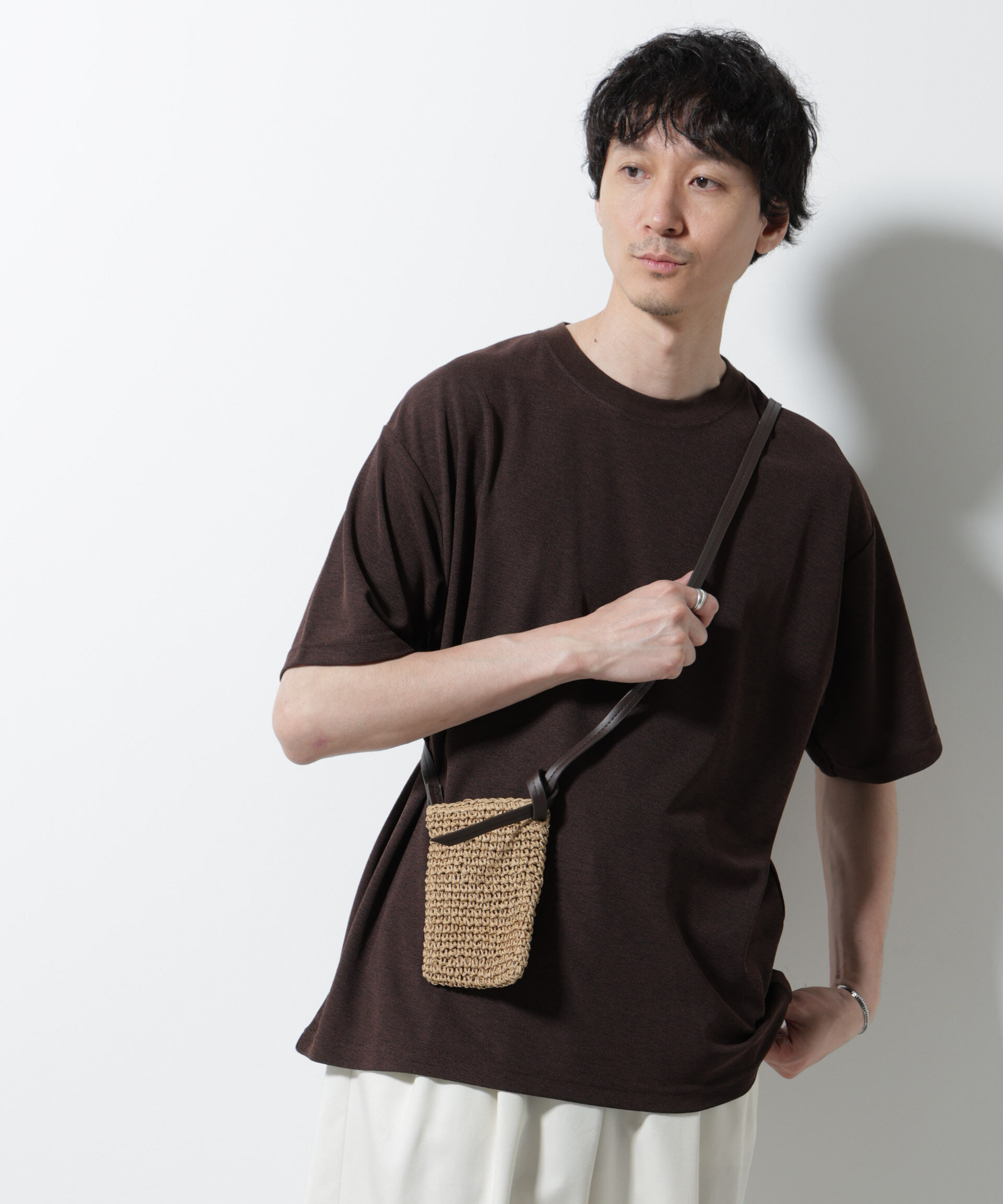 nano･universe「メランジサーフニットＴシャツ半袖」|ニット・セーター|