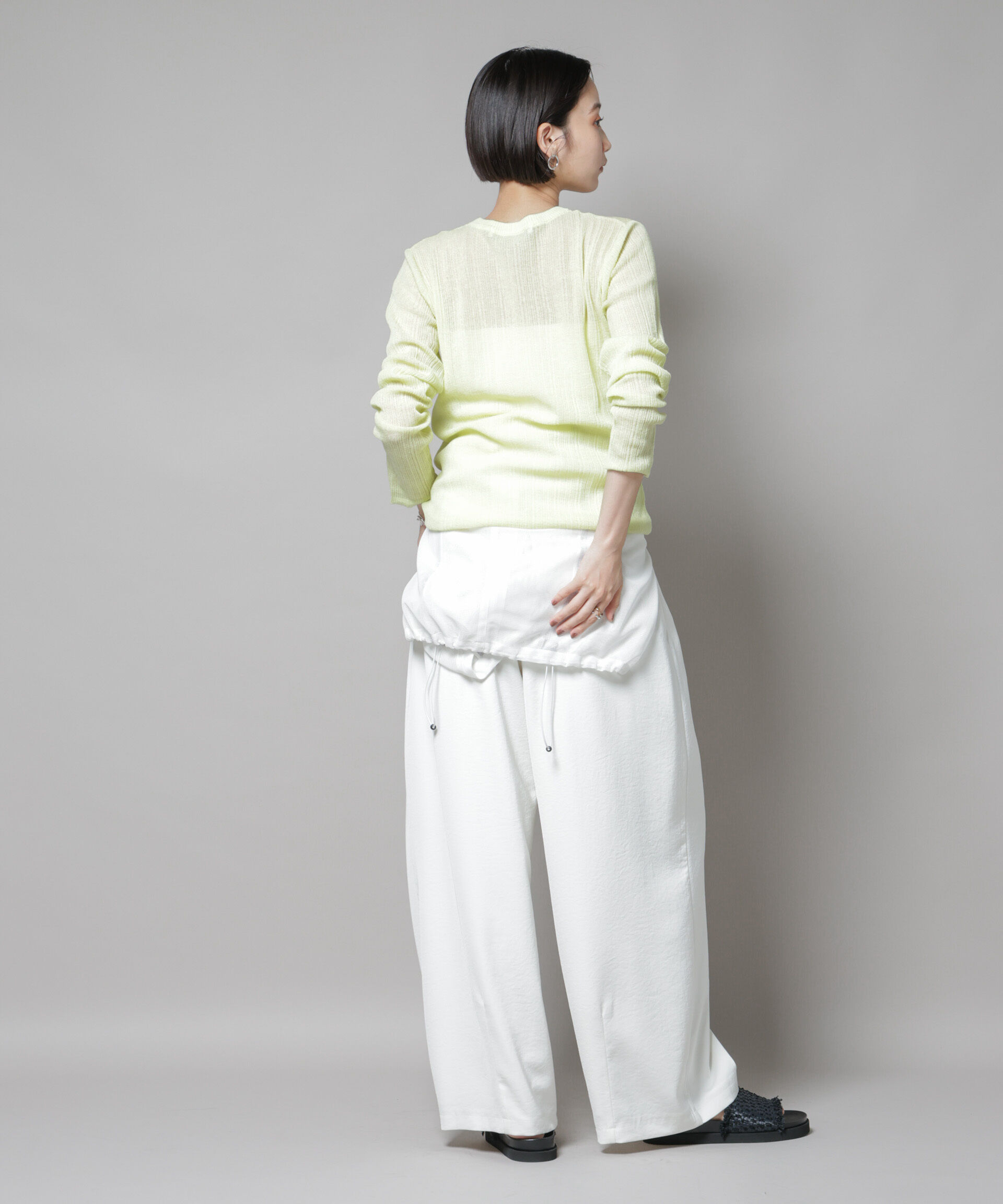 nano･universe「シアーランダムリブクルーネックニット」|ニット・セーター|