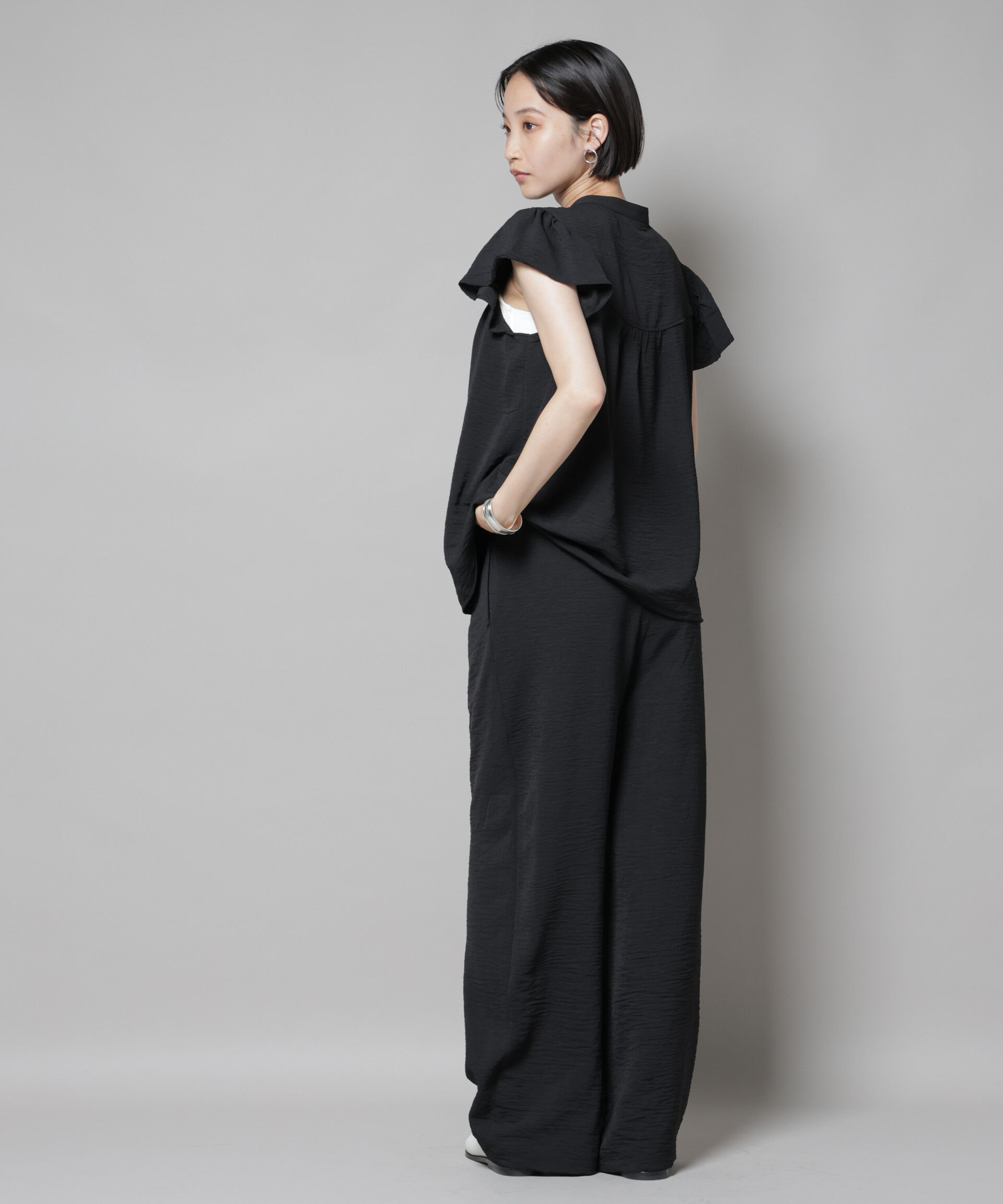 nano･universe「フリルスリーブブラウス(セットアップ可)」|シャツ・ブラウス|