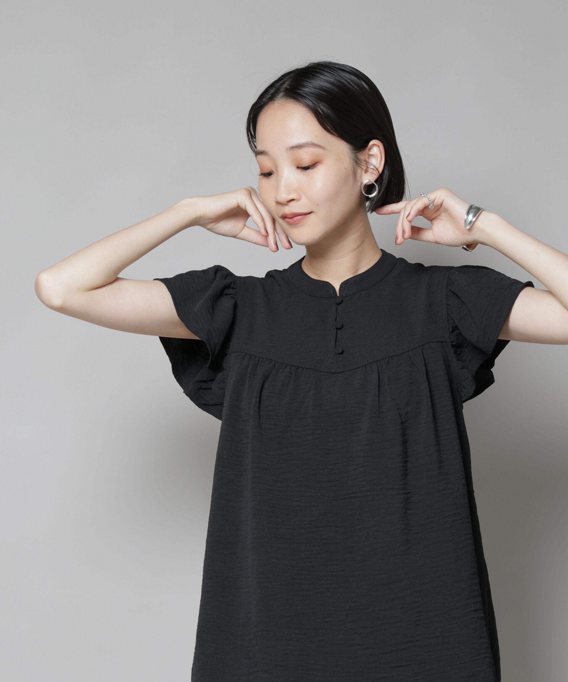 nano･universe「フリルスリーブブラウス(セットアップ可)」|シャツ・ブラウス|