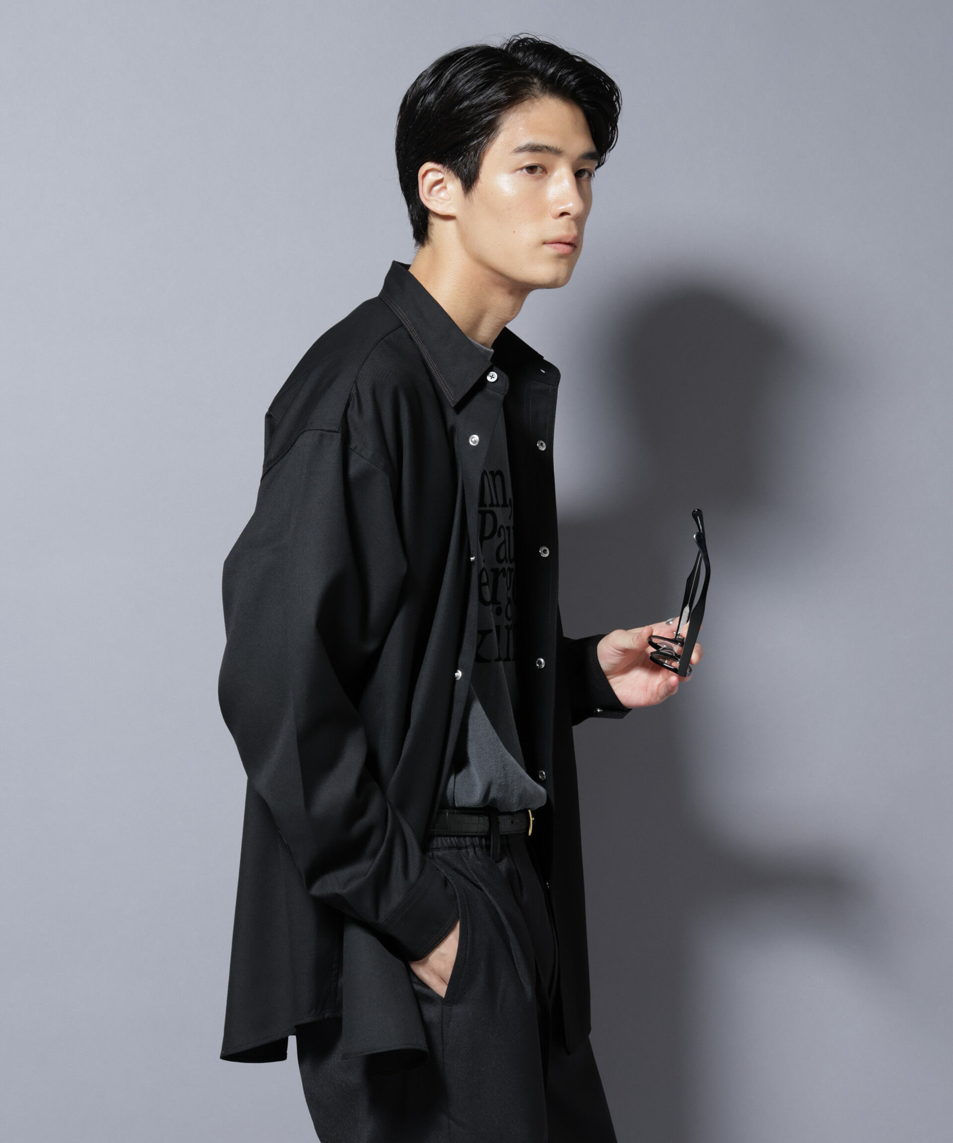 nano･universe「トリプルステッチ パールドットオーバーシャツ」|シャツ・ブラウス|