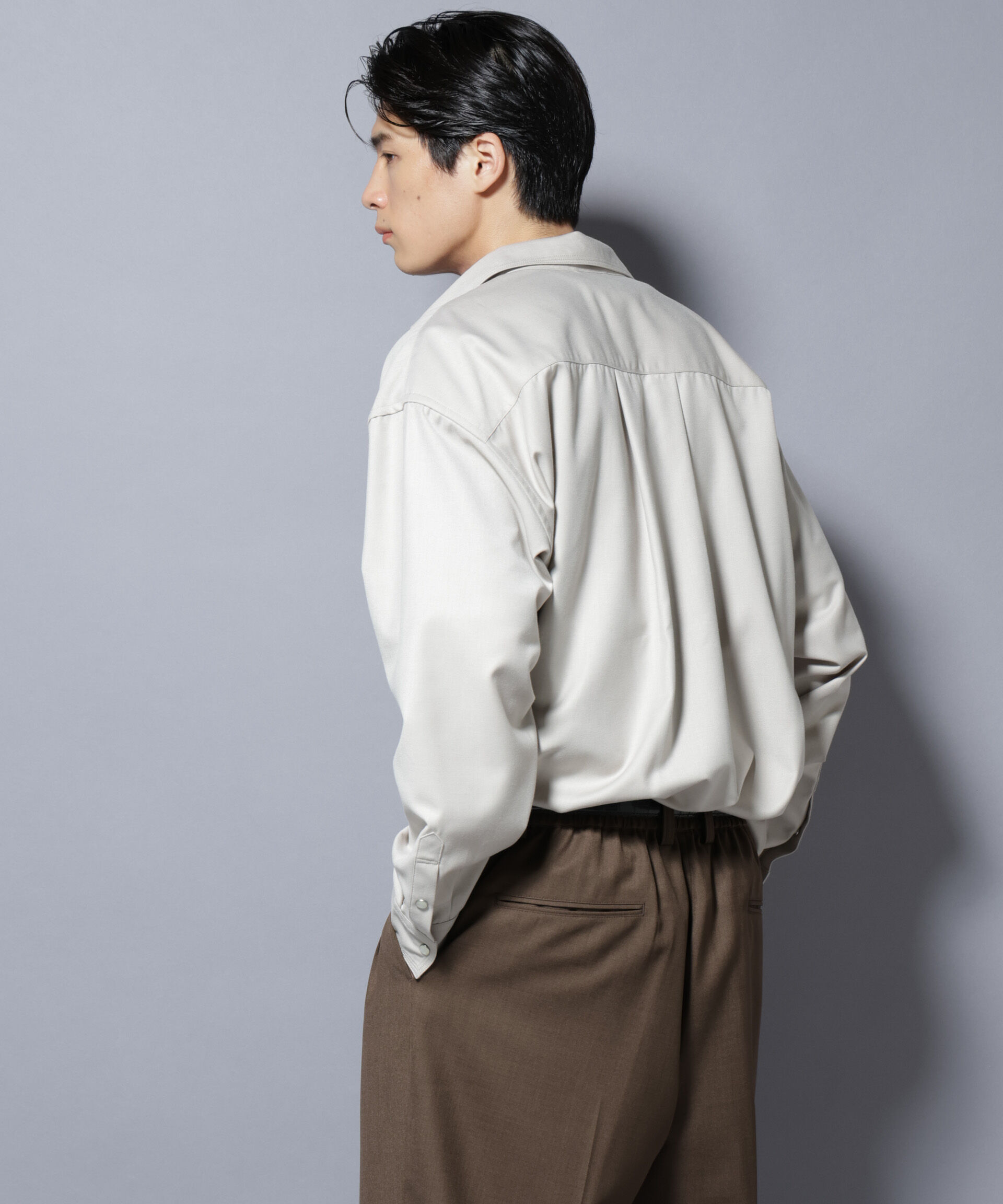 nano･universe「トリプルステッチ パールドットオーバーシャツ」|シャツ・ブラウス|