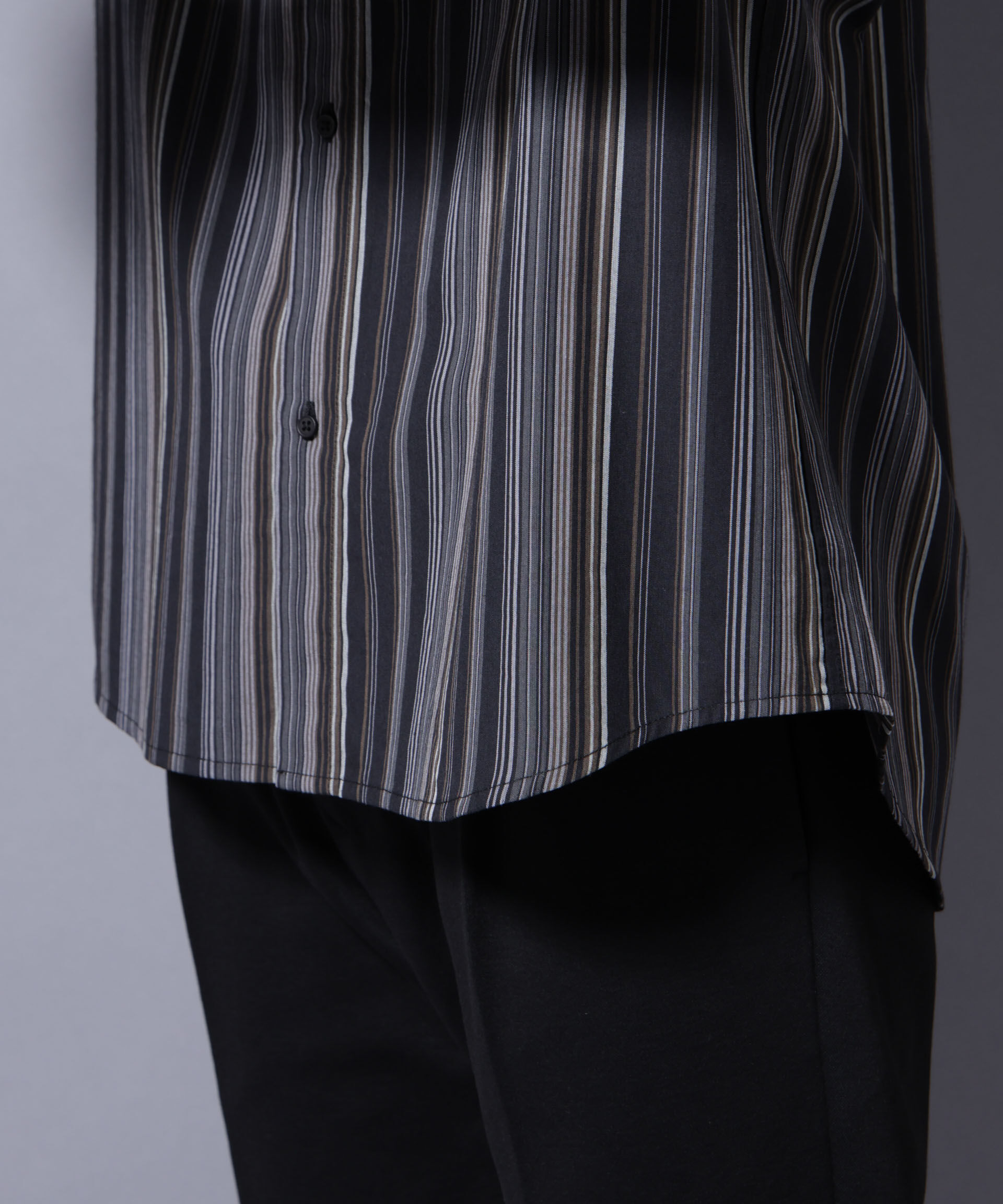 nano･universe「ランダムストライプシャツ 長袖」|シャツ・ブラウス|