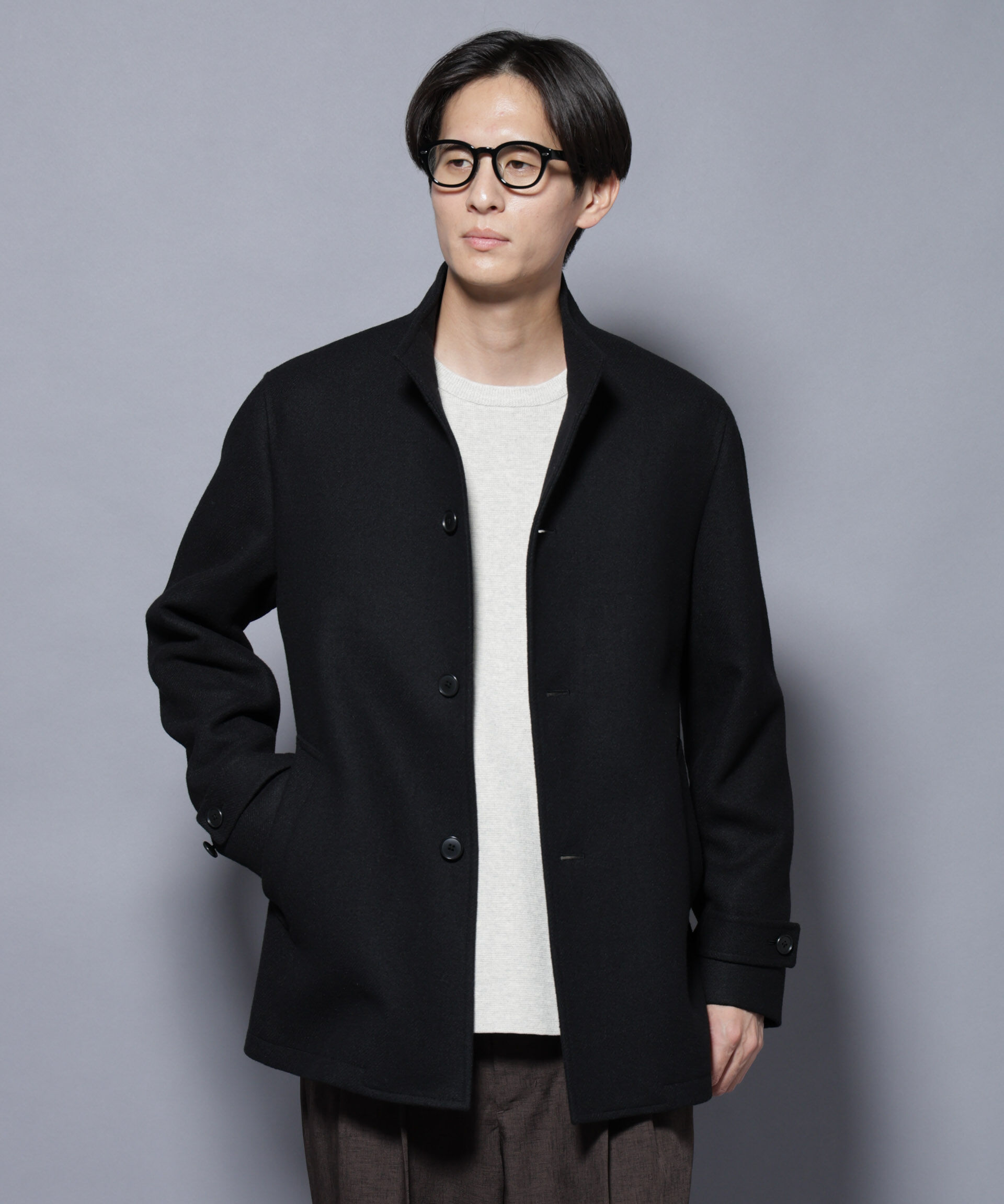 nano･universe「ウール/Nメルトンスタンドカラーコート」|その他|