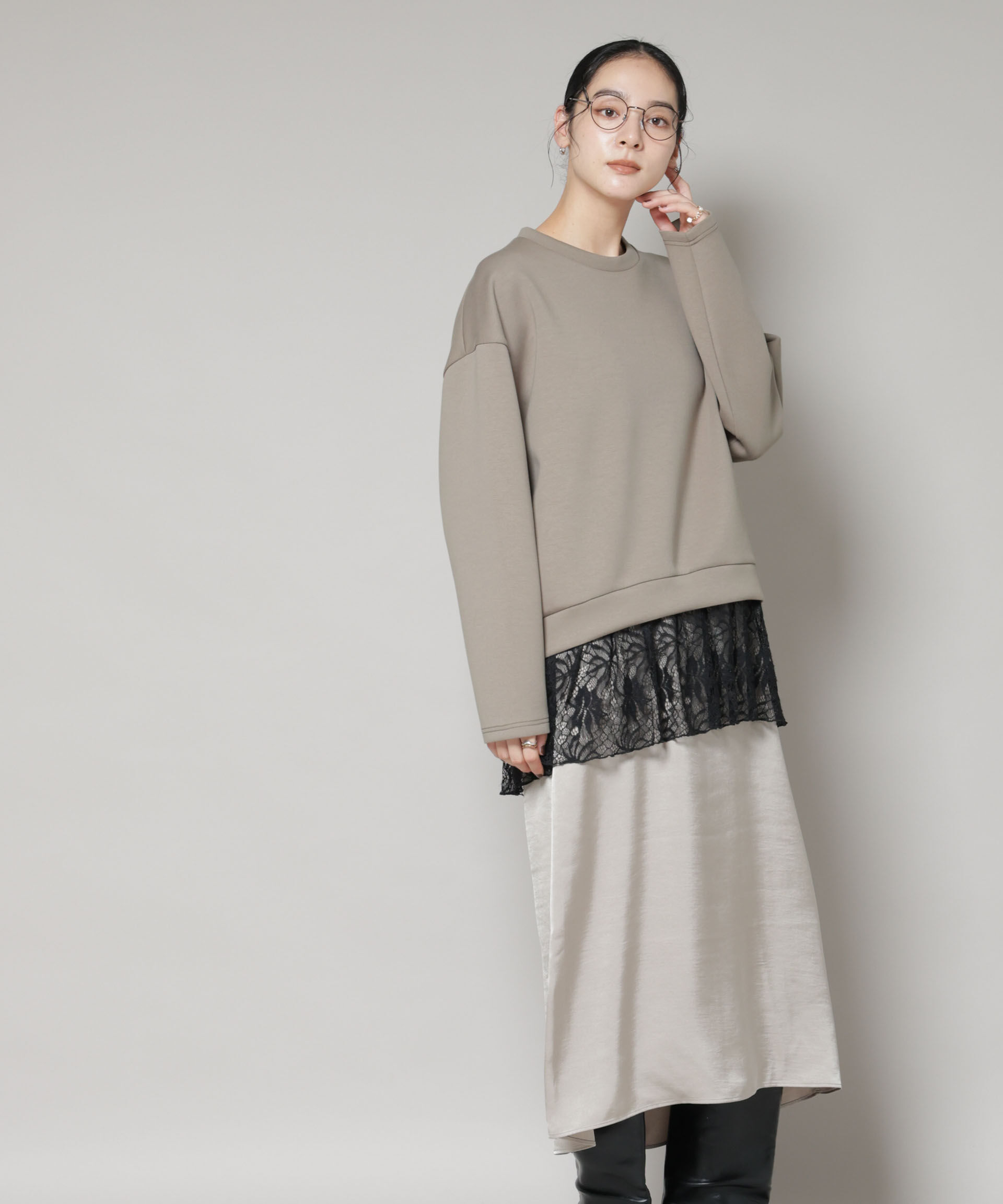 nano･universe「レースレイヤードセットワンピース」|ワンピース|