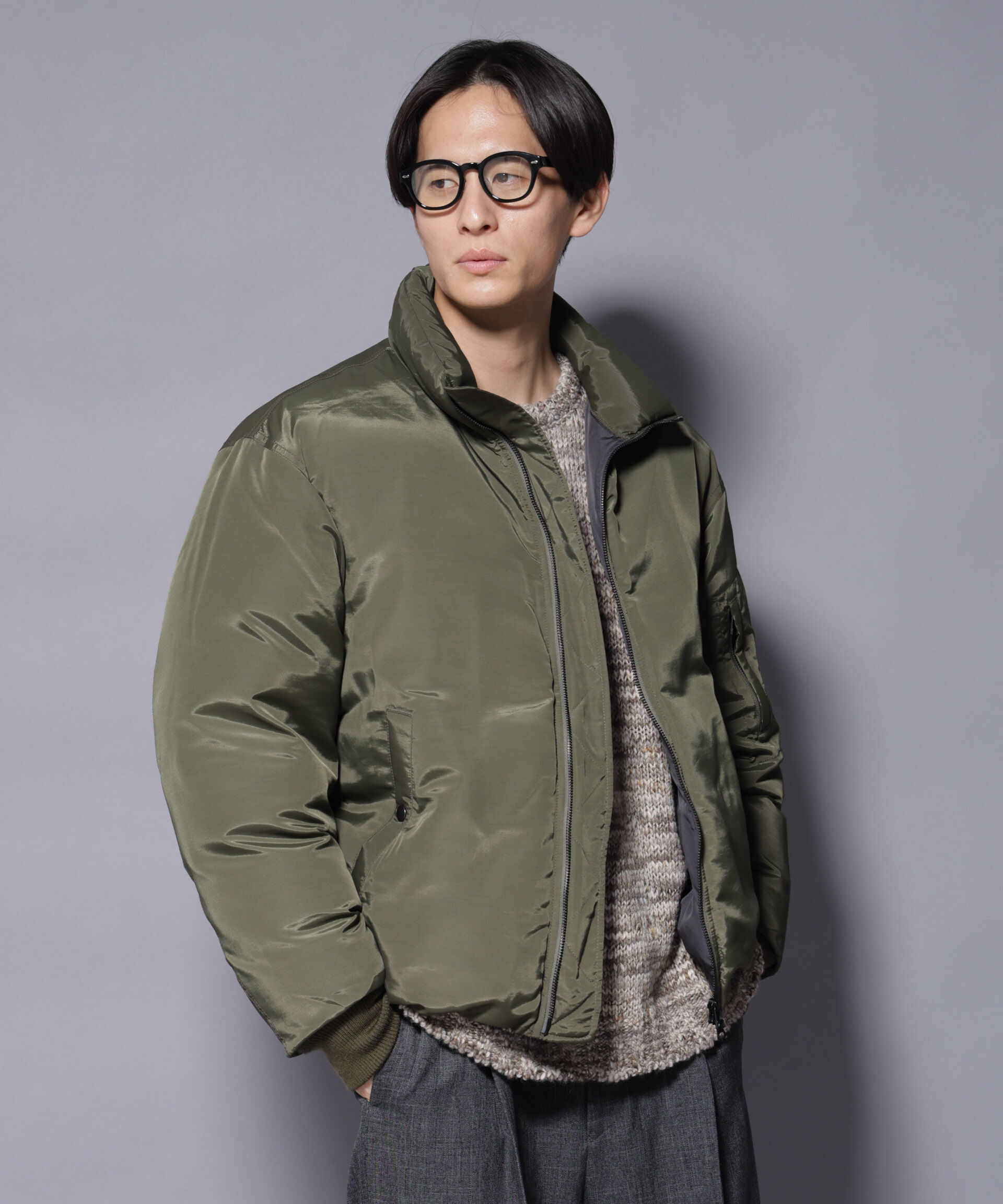 nano･universe「｢OGAWA PRODUCTS｣anewdown(R) スタンドダウン 難燃性、撥水」|ダウン|カーキ