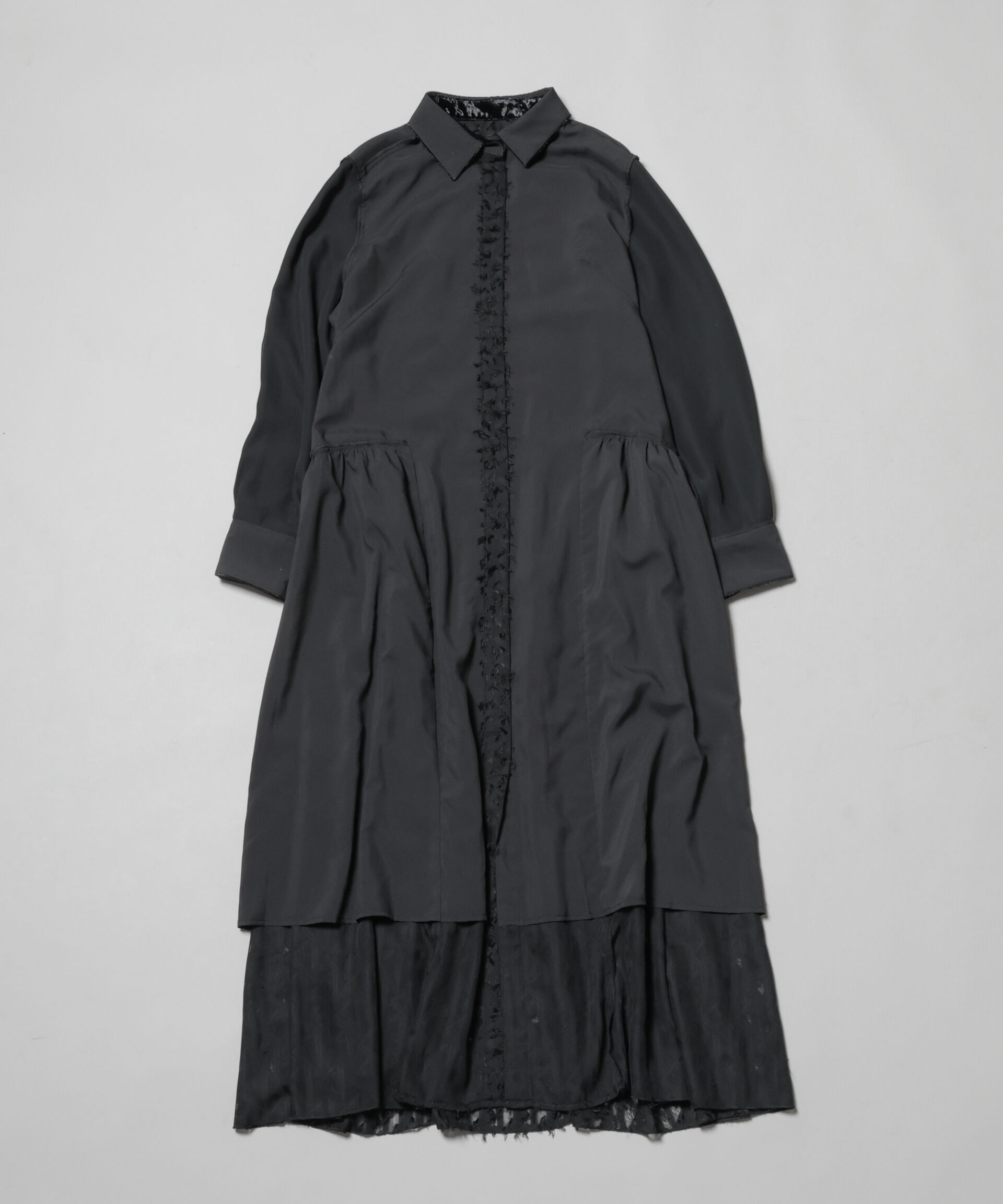 nano･universe「フリンジジャガードナローシャツワンピース」|ワンピース|