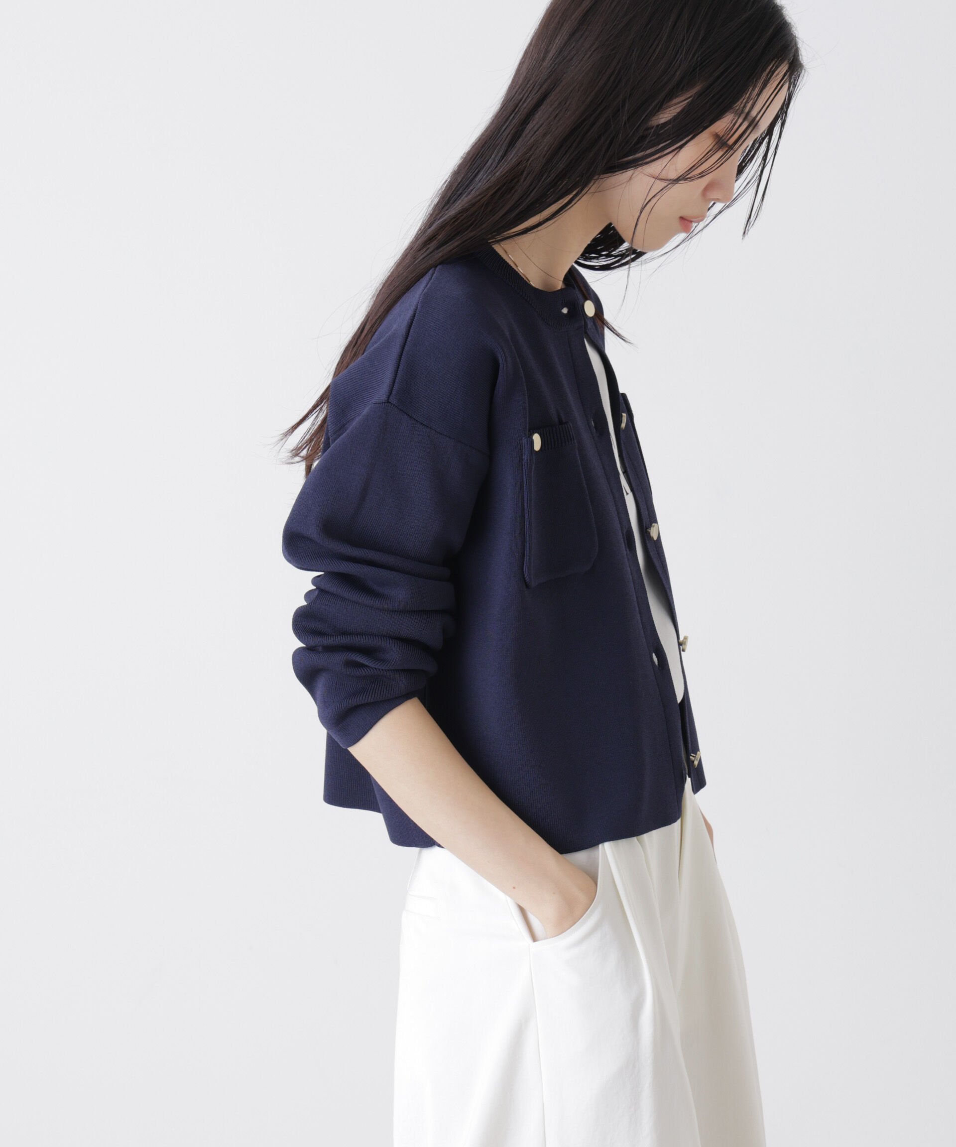 nano･universe「洗濯機洗可UVカット総針ニットカーディガン」|ニット・セーター|