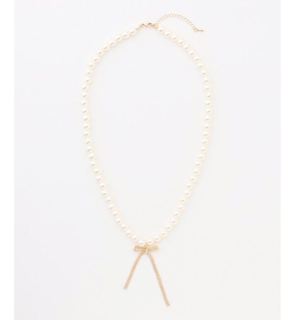 組曲「センターリボンイミテーションパール ネックレス」|ネックレス|