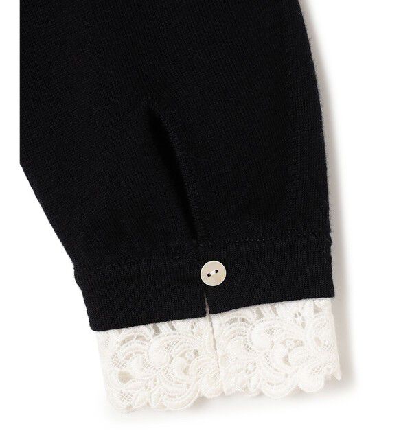 23区「【洗える】エンブロイダリー フラワーレースコンビ ニット」|ニット・セーター|