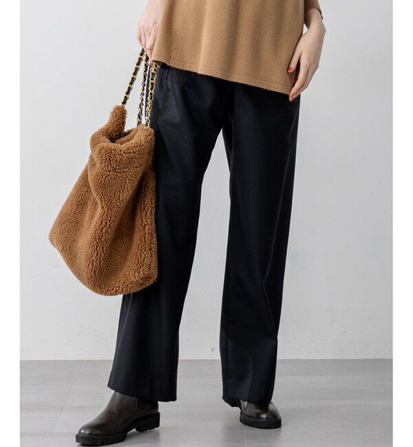 23区「【洗える】ナチュラルストレッチサキソニー ベイカー ドロスト パンツ」|その他|ブラック系