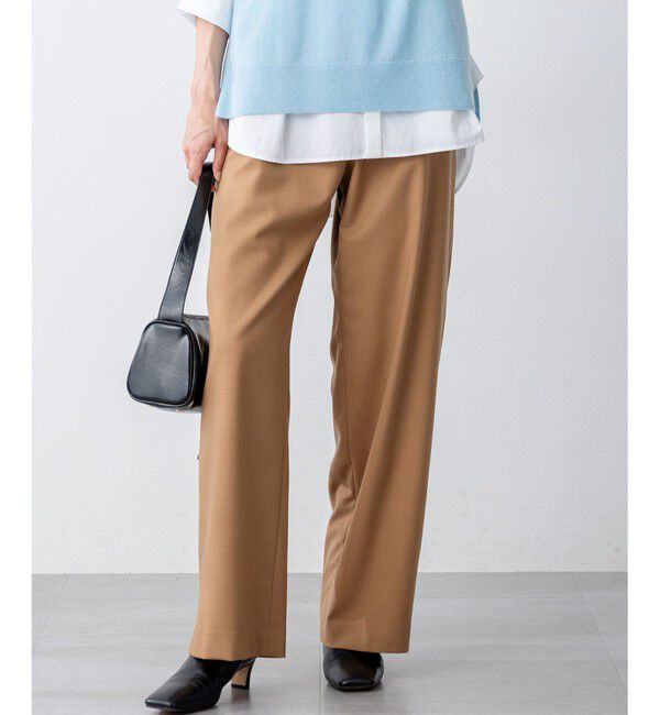 23区「【洗える】ナチュラルストレッチサキソニー ベイカー ドロスト パンツ」|その他|キャメル系