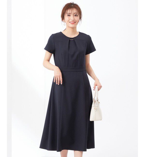 ANY SIS「【WEB・一部店舗限定】リネンライクポリエステル ワンピース」|ワンピース|ネイビー