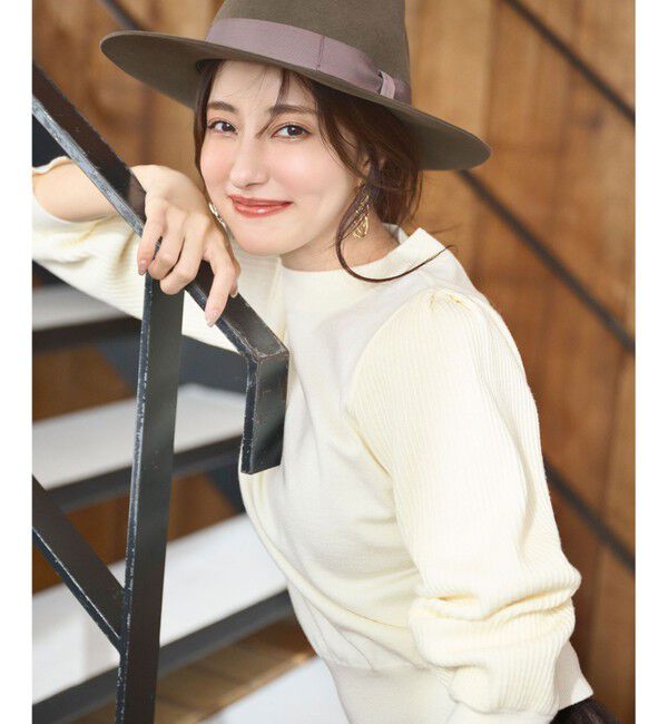 ANY SIS「【CICA加工・選べる9色展開】スリットポイントボトルネック ニット」|ニット・セーター|白