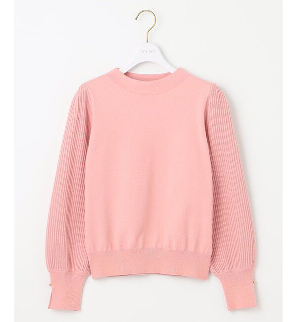 ANY SIS「【CICA加工・選べる9色展開】スリットポイントボトルネック ニット」|ニット・セーター|ピンク