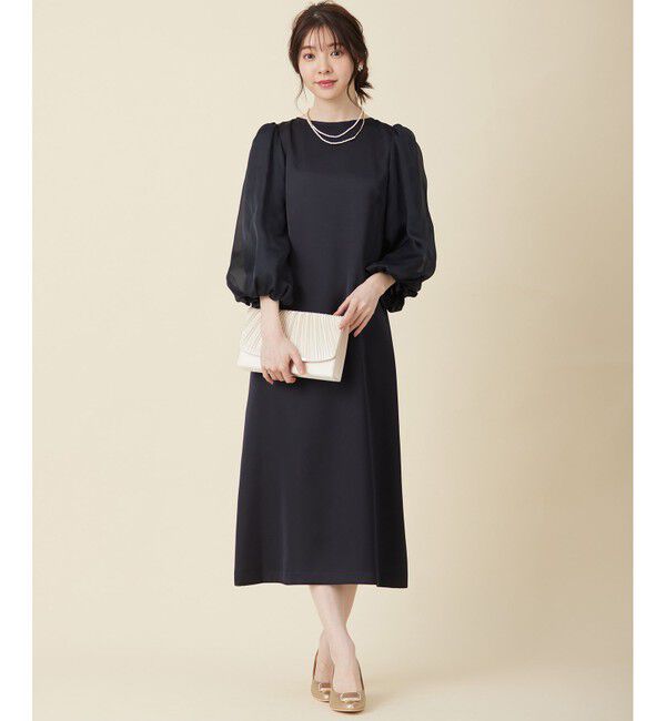 ANY SIS「【洗える】シフォンスリーブサック ドレス」|ドレス|