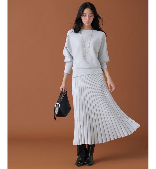 ANY SIS「CICA加工 ニット フレア スカート」|スカート|