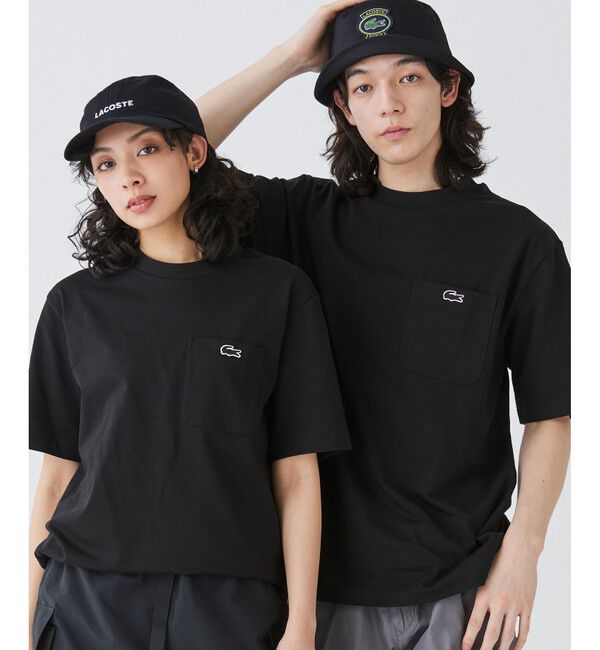 LACOSTE「アウトラインクロックポケット半袖Tシャツ」|Tシャツ・カットソー|ブラック