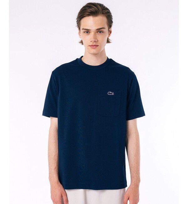 LACOSTE「アウトラインクロックポケット半袖Tシャツ」|Tシャツ・カットソー|ネイビー