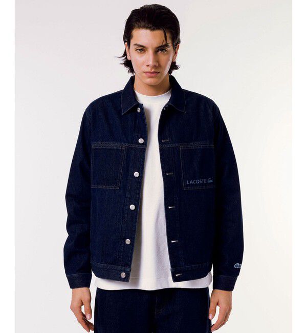 LACOSTE「ボックスデニムジャケット」|デニムジャケット|ダークインディゴブル