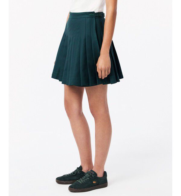 LACOSTE「ミッドサイツイルテニス ミニスカート / プリーツスカート」|スカート|モスグリーン