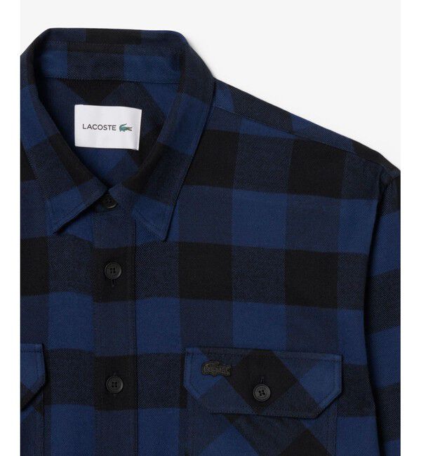 LACOSTE「オーバーサイズドコットンプレイド フランネルチェックシャツ」|シャツ・ブラウス|