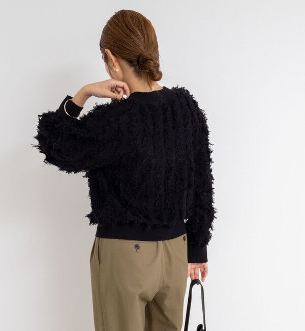 Rie Miller「《手洗い可能》カットジャガードジップアップカーディガン」|カーディガン|