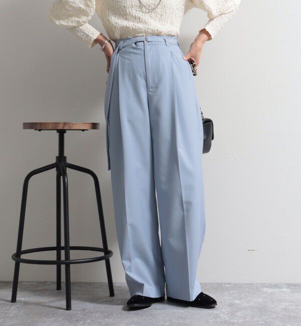 fredy emue「ベルト付きタックパンツ」|スラックス|