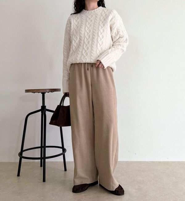 fredy emue「シルキーウォームセミワイドイージーパンツ」|チノ|