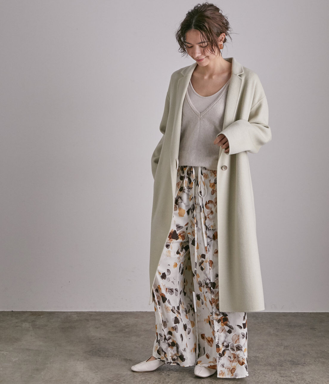 SALON adam et rope'「ウールカシミヤ無双仕立てロングチェスターコート」|チェスターコート|